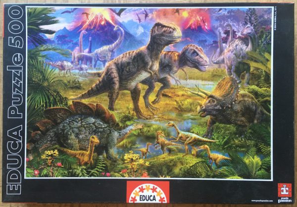 Image of the puzzle 500, Educa, Dinosaur Gathering, Krásný, Complete, Picture of the box