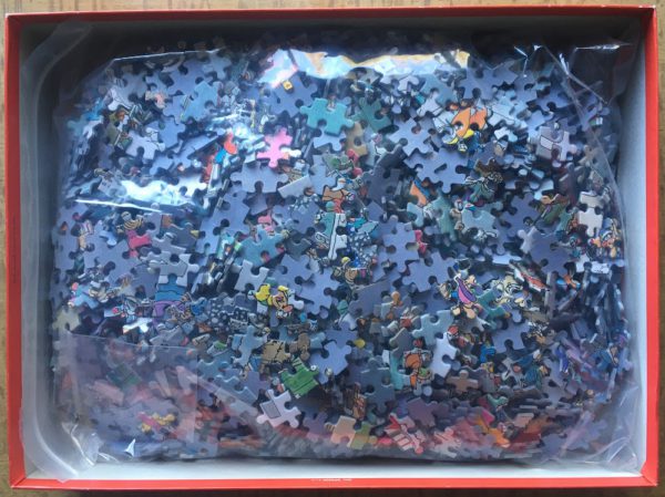 Image of the puzzle 2000, Jumbo, Eleven City Icetour, by Jan van Haasteren, Complete, Picture of the bag