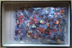 Image of the puzzle 1000, Piatnik, Buttons, Greg Shepherd, Complete, Picture of the bag