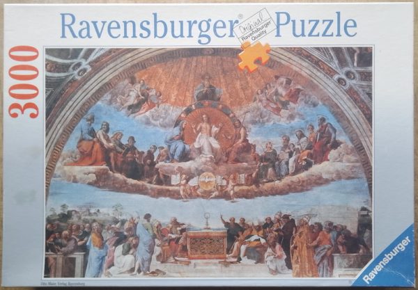 Image of the puzzle 3000, Ravensburger, Fresco of the Triumph of Religion, by Raphael, Sealed Bag, Picture of the box