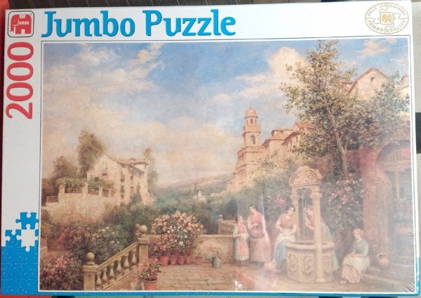 Image of the puzzle 2000, Jumbo, On a Terrace, by Arthur Trevor Haddon, Factory Sealed, Picture of the box