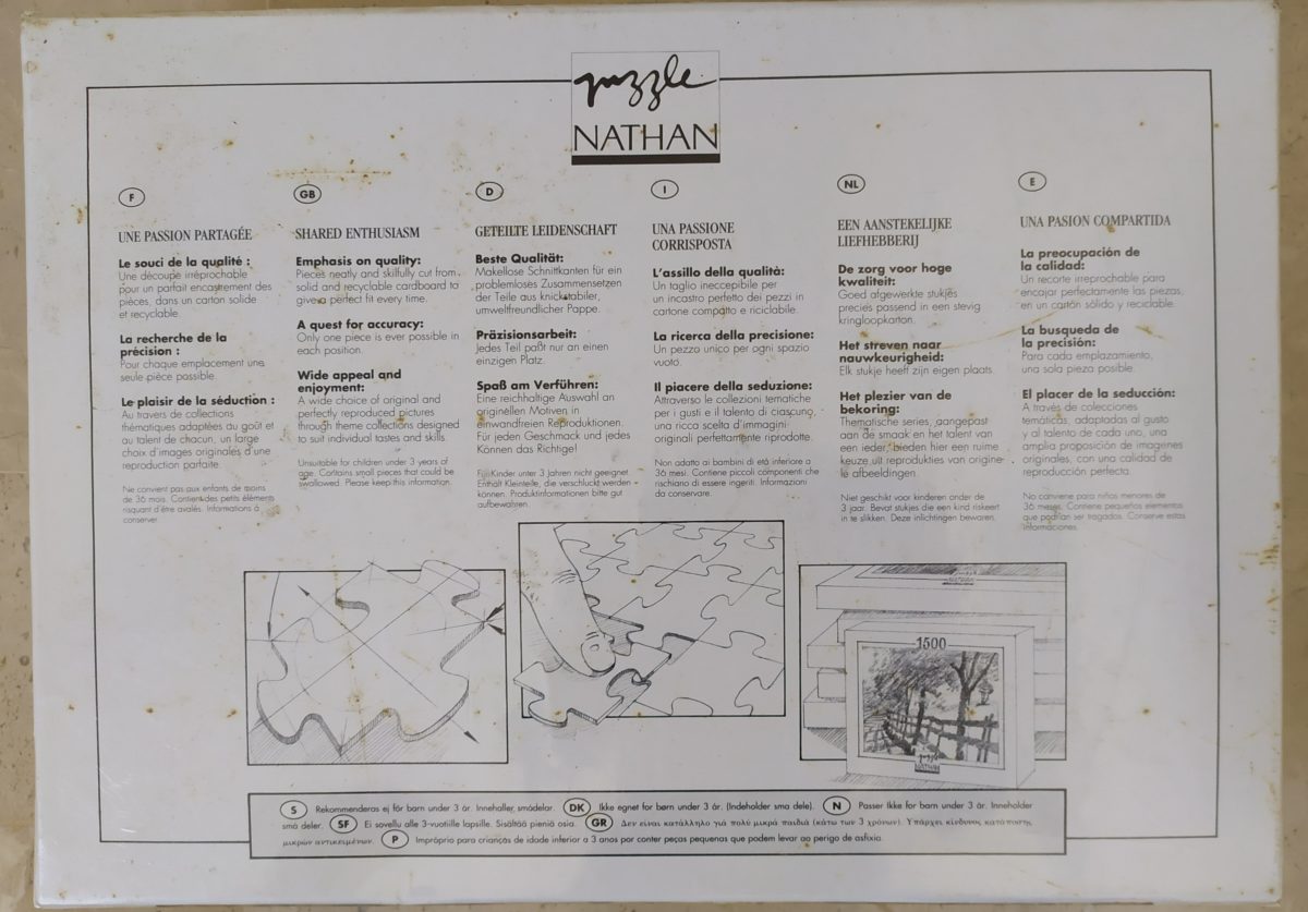 Image of the puzzle 4000, Nathan, Children's Games, by Pieter Bruegel the Elder, Factory Sealed, Picture of the back