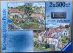 Image of the puzzle 2x500, Ravensburge, Cozy Cottages No 1, North Yorkshire, by Trevor Mitchell, Complete, Picture of the box