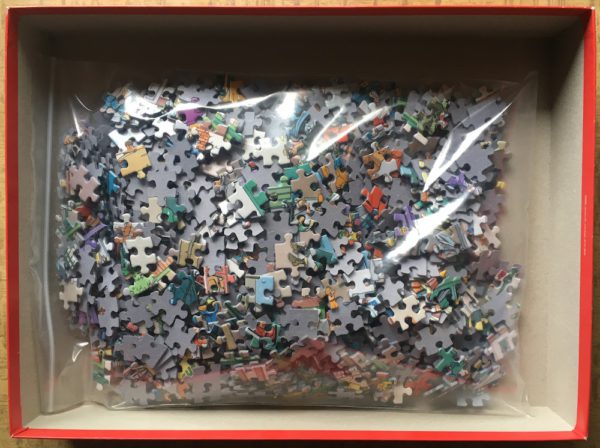 Image of the puzzle 1000, Jumbo, Jumbo Goes Shopping, by Jan van Haasteren, Complete, Picture of the bag