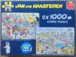 Image of the puzzle 2x1000, Jumbo, Seafood Supper & Clash of the Bakers, by Jan van Haasteren, Complete, Picture of the box