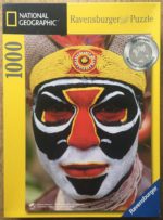 Image of the puzzle 1000, Ravensburger, Tribesman of Garoco, New Guinea, by Jodi Cobb, Complete, Picture of the box