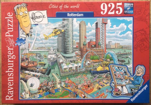 Image of the puzzle 925, Ravensburger, Rotterdam, by Frans Le Roux, Complete, Picture of the box