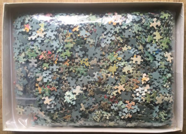 Image of the puzzle 2000, Dujardin, The Garden of Eden, by Claude Varieras, Complete, Picture of the bag