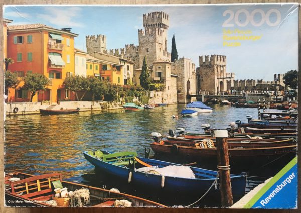 Image of the puzzle 2000, Ravensburger, Sirmione, Italy, Incomplete, Picture of the box