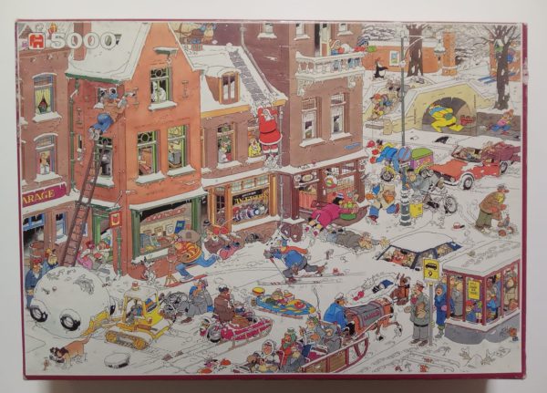 Image of the puzzle 5000, Jumbo, Street Life, Jan van Haasteren, Sealed Bag, Picture of the box