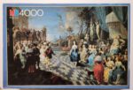 Image of the puzzle 4000, MB, Ball on the Terrace of a Palace, by Hieronymus Janssens, Sealed Bag, Picture of the box