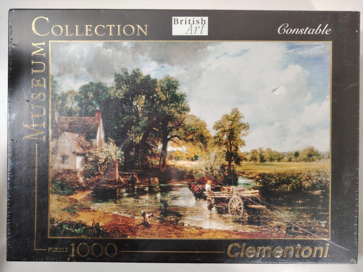 1000, Clementoni, The Hay Wain, by John Constable, Factory Sealed, Listed by Rare Puzzles Europe Image of the puzzle 1000, Clementoni, The Hay Wain, by John Constable, Factory Sealed, Picture of the Box