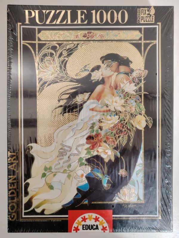 Image of the puzzle 1000, Educa, Romantic Couple, Sandra Wakeen, Factory Sealed, Picture of the box