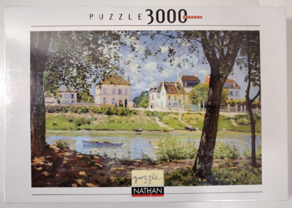 Image of the puzzle 3000, Nathan, Village on the Banks of the Seine, by Sisley, Factory Sealed, Picture of the Box