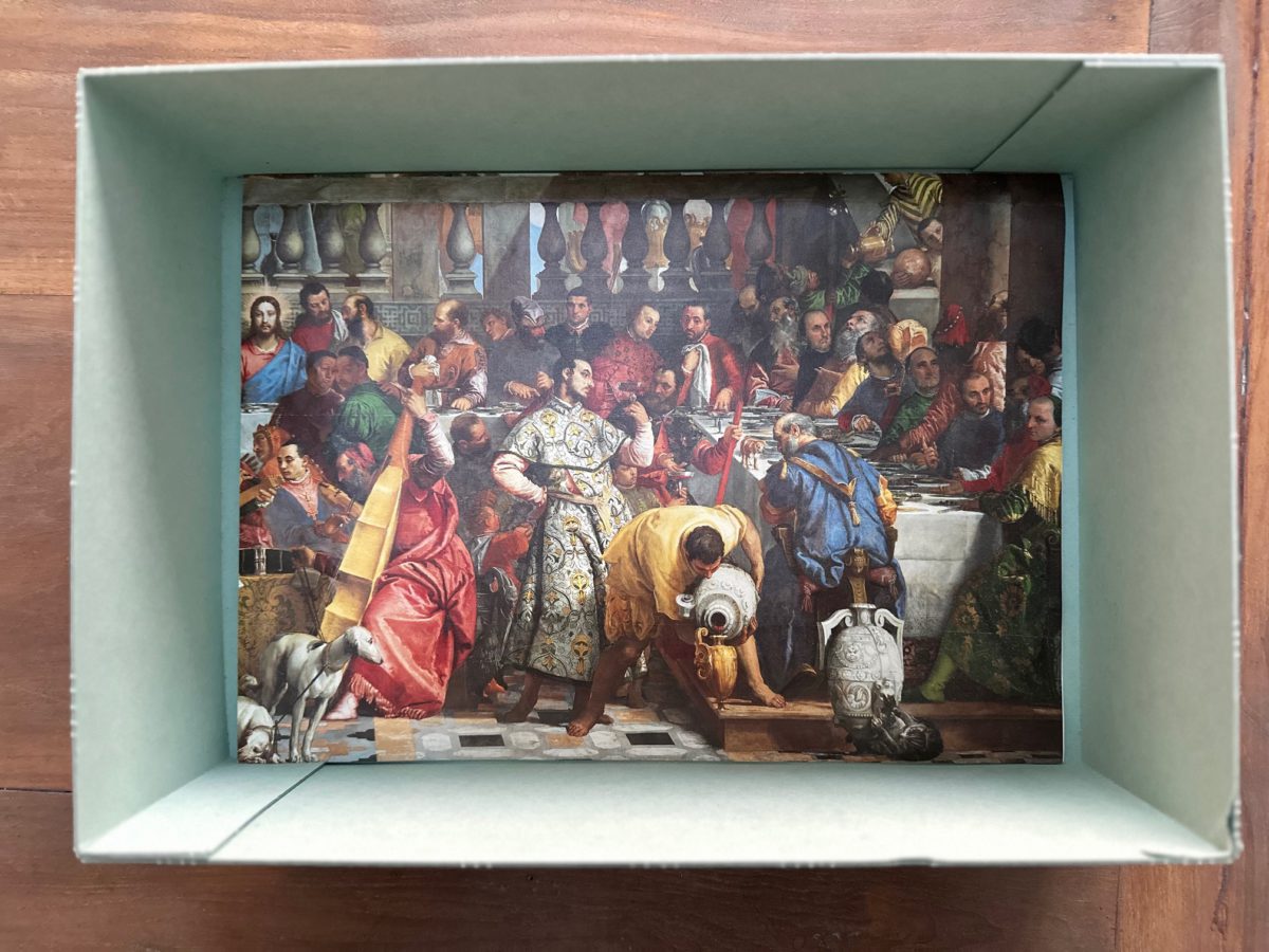 Image of the puzzle 9000, Ravensburger, The Wedding Feast at Cana, by Paolo Veronese, Complete, Picture of the contents