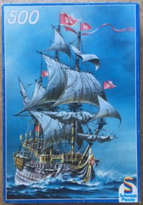 Image of the puzzle 500, Schmidt, 17th Century Frigate, by Günther Todt, Complete, Picture of the box
