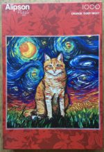 Image of the puzzle 1000, Alipson, Orange Tabby Night, by Aja Trier, Complete, Picture of the box