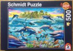Image of the puzzle 500, Schmidt, Dolphin Reef, by Adrian Chesterman, Complete, Picture of the box