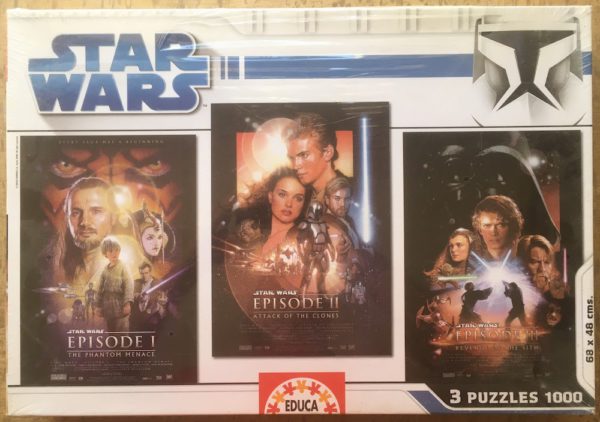 Image of the puzzle 3x1000, Educa, Star Wars Prequel Trilogy, Factory Sealed, Picture of the box