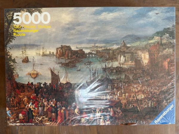 Image of the puzzle 5000, Ravensburger, The Fish Market, Jan Brueghel the Elder, Factory Sealed, Picture of the box