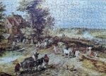 Image of the puzzle 480, White Horse, The Village, by Jan Brueghel, Complete, Picture of the Puzzle