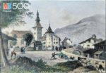 Image of the puzzle 500, MB, Megève around 1820, by Brockedon, Complete, Picture of the Box