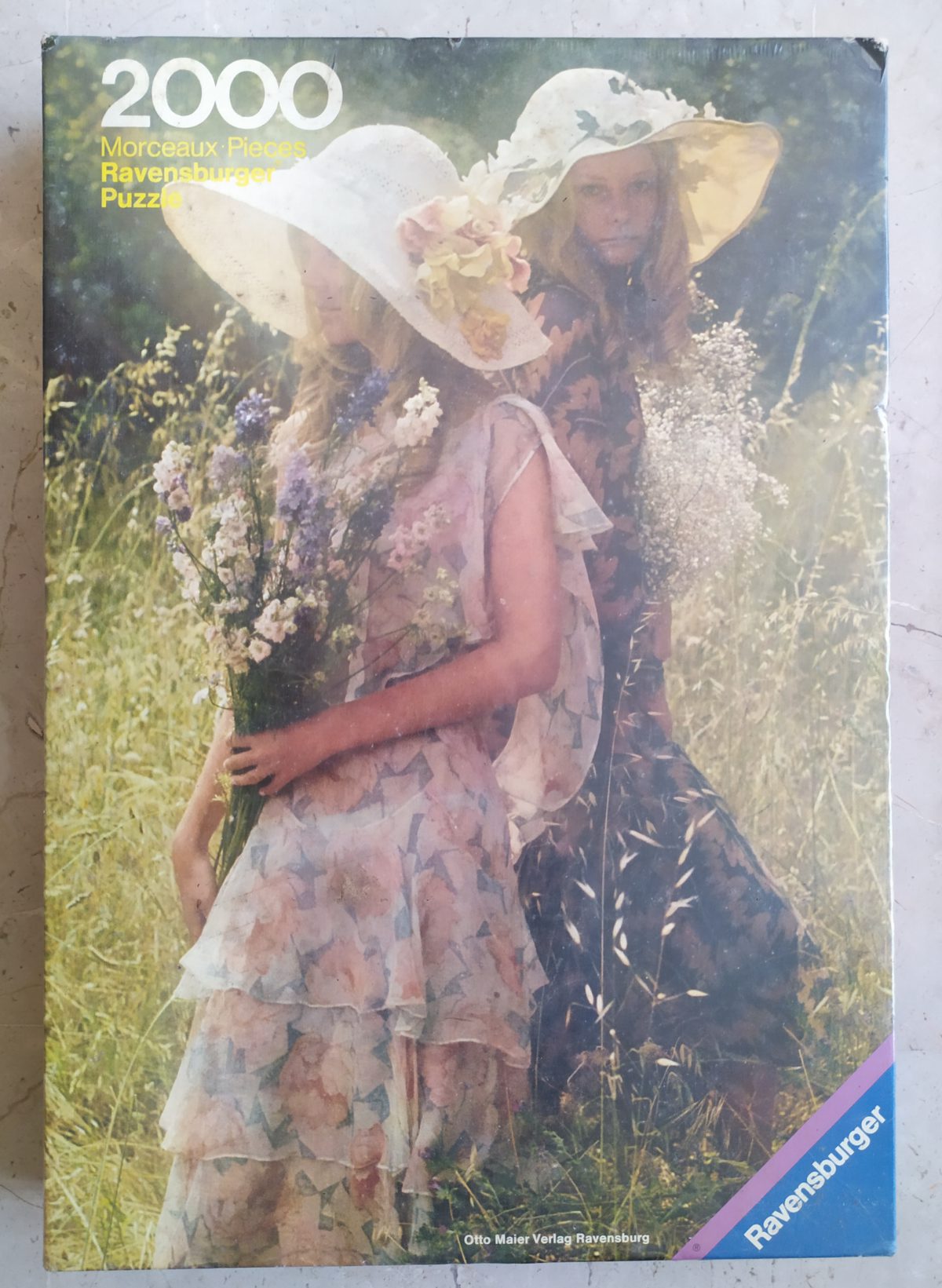 2000, Ravensburger, Girls in the Meadow, by David Hamilton, Factory Sealed, Listed by Barebrain Image of the puzzle 2000, Ravensburger, Girls in the Meadow, by David Hamilton, Factory Sealed, Picture of the box