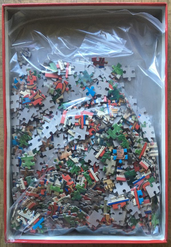Image of the puzzle 1000, Past Times, Dick Whittington's Cat Conundrum, by Geoffrey Tristram, Complete, Picture of the bag