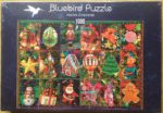 Image of the puzzle 1000, Bluebird, Festive Ornaments, by Alison Lee, Factory Sealed, Picture of the box