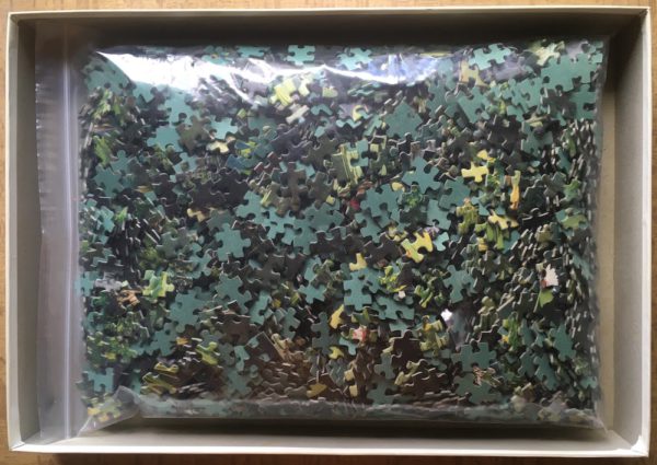 Image of the puzzle 3000, Ravensburger, Water Lilies, Incomplete, Picture of the bag
