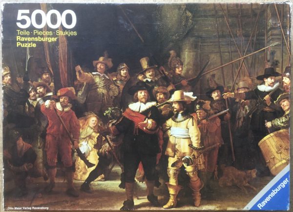 Image of the puzzle 5000, Ravensburger, The Night Watch, Rembrandt, Incomplete, Picture of the box