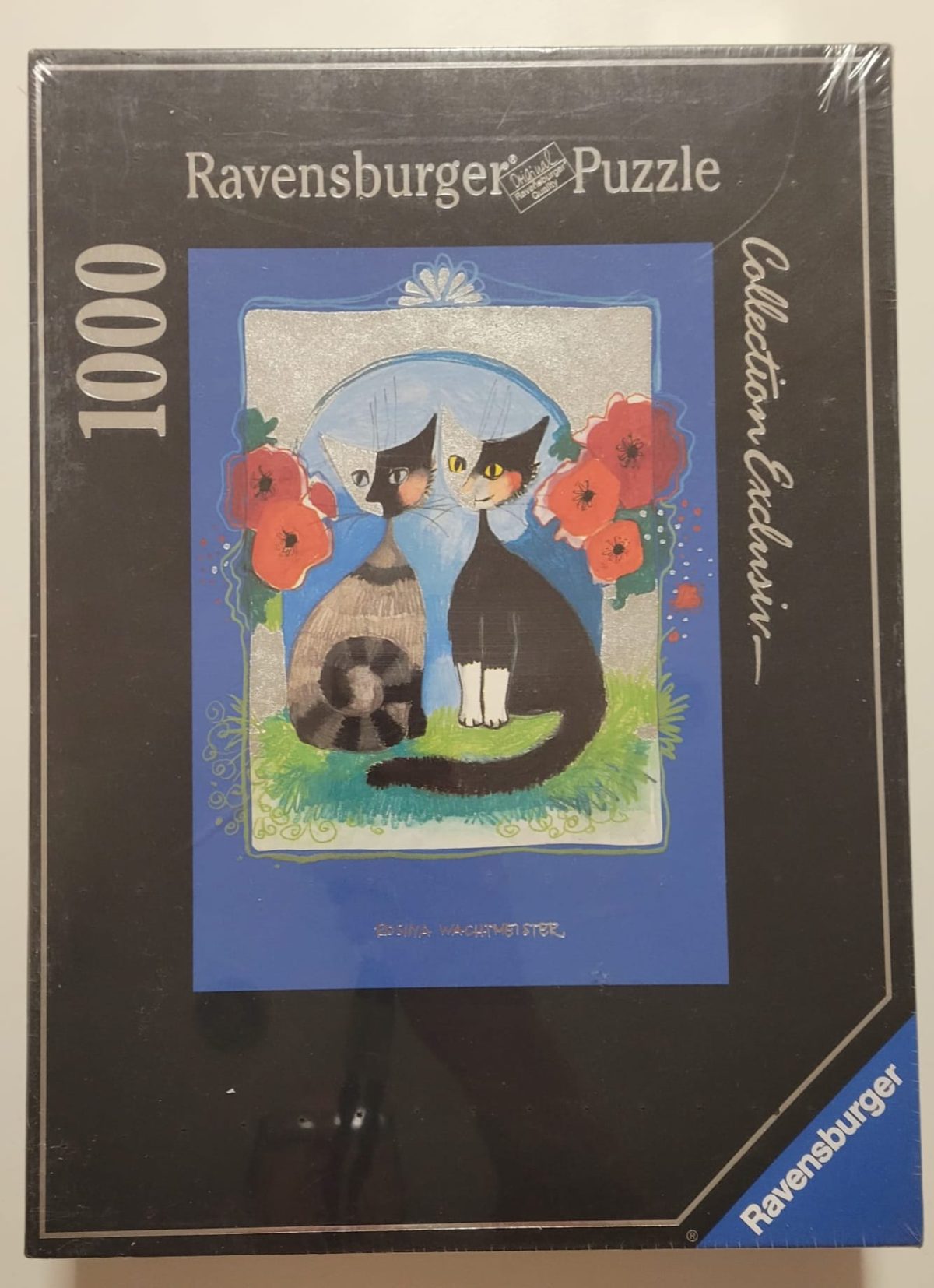 Image of the puzzle 1000, Ravensburger, Filou with Friend, Rosina Wachtmeister, Factory Sealed, Picture of the box
