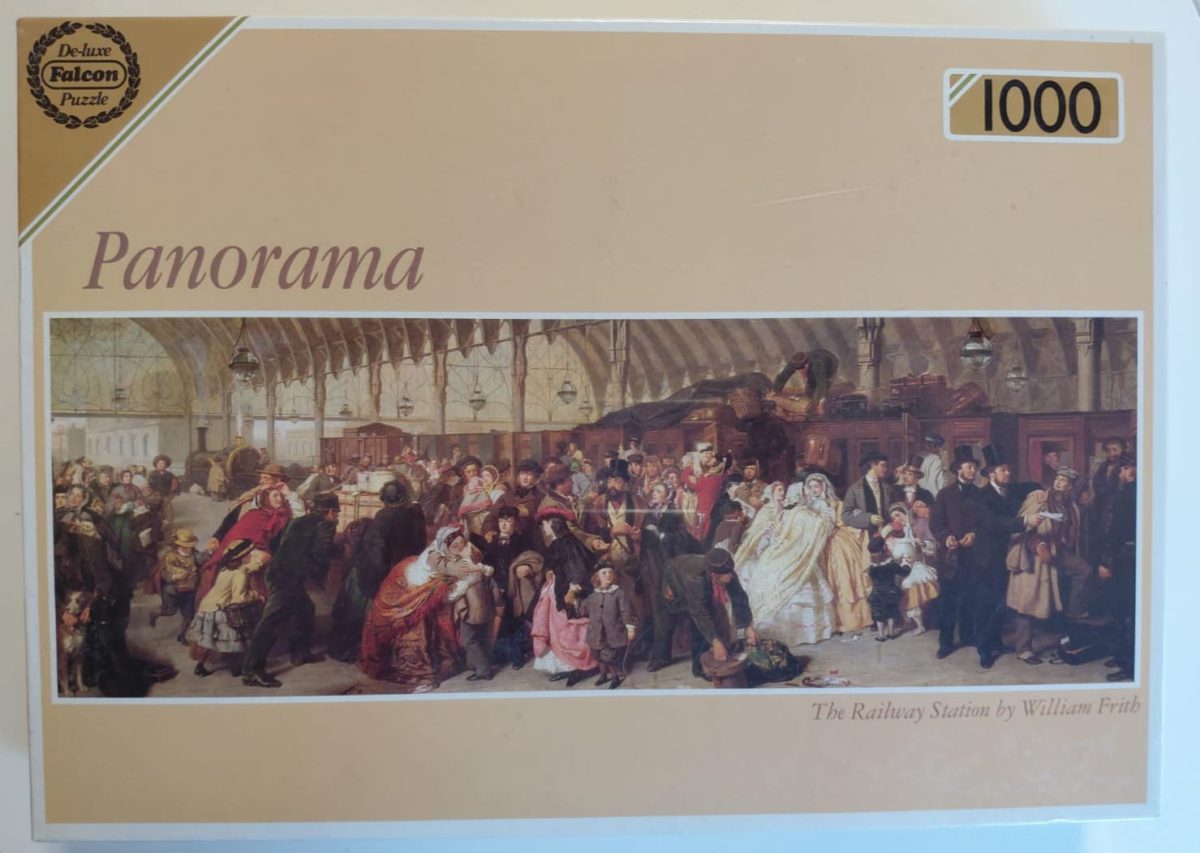 1000, Falcon, The Railway Station, William Frith, Factory Sealed, Listed by Vanesa Image of the puzzle 1000, Falcon, The Railway Station, William Frith, Factory Sealed, Picture of the box