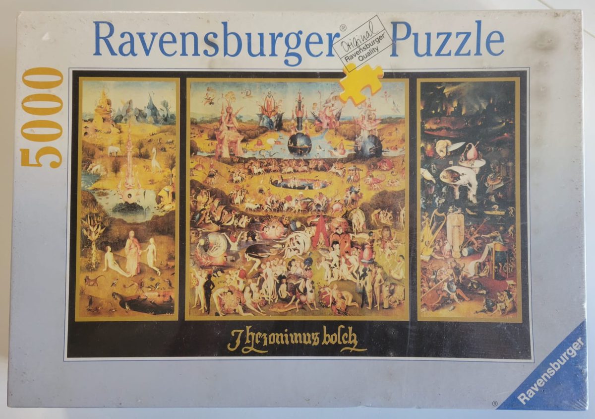 5000, Ravensburger, The Garden of Earthly Delights, by Bosch, Factory Sealed, Listed by Vanesa Image of the puzzle 5000, Ravensburger, The Garden of Earthly Delights, by Bosch, Factory Sealed, Picture of the box