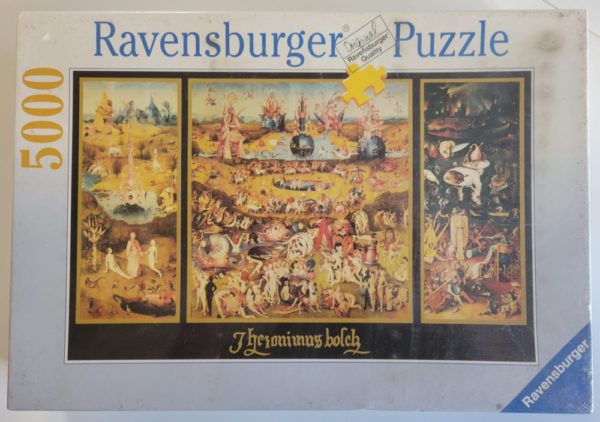 Image of the puzzle 5000, Ravensburger, The Garden of Earthly Delights, by Bosch, Factory Sealed, Picture of the box