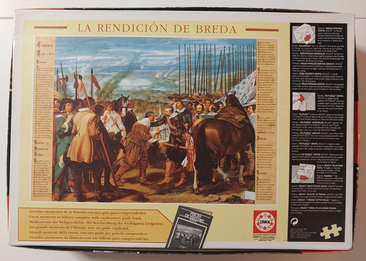 Image of the puzzle 6000, Educa, The Surrender of Breda, by Diego Velázquez, Complete, Picture of the back