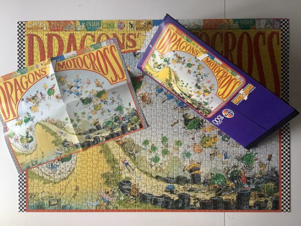 Image of the puzzle 1500, Heye, Dragons' Motocross, Marino Degano, Complete, Picture of the contents
