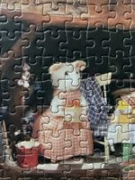 Image of the puzzle 1000, Bekking & Blitz, The Mouse Mansion, At the Neighbors, Eddo Hartmann, Complete, Detail of the puzzle