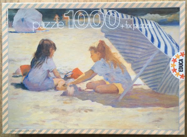 Image of the puzzle 1000, Educa, Sand Castles on the Beach, by Allan R. Banks, Incomplete, Picture of the box