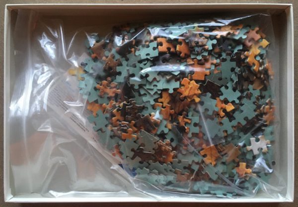 Image of the puzzle 500, Ravensburger, Kitten in the Autumn Woods, by Tony Stone, Complete, Picture of the bag