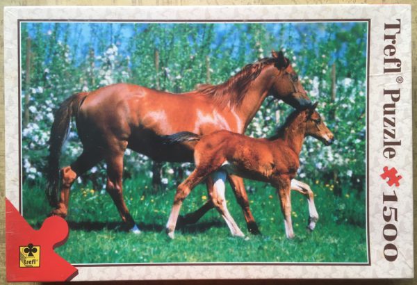 Image of the puzzle 1500, Trefl, Mare with Foal, Factory Sealed, Picture of the box