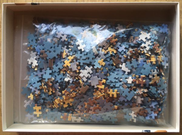 Image of the puzzle 1000, Ravensburger, Beltman Building, Complete, Picture of the bag