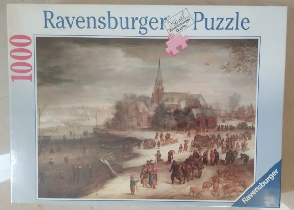 Image of the puzzle 1000, Ravensburger, Winter Landscape at Antwerp, by Jan Brueghel the Elder, Factory Sealed, Picture of the box
