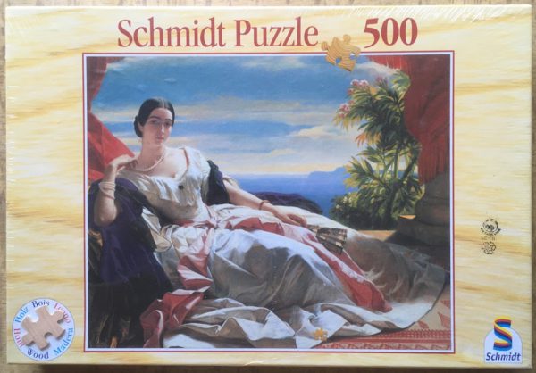 Image of the puzzle 500, Schmidt, Portrait of Leonilla, Princess of Sayn-Wittgenstein-Sayn, by Franz Xaver Winterhalter, Factory Sealed, Picture of the box