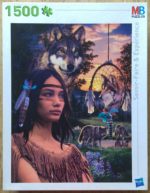 Image of the puzzle 1500, MB, Indienne et les Loups, by Steve Read, Complete, Picture of the box
