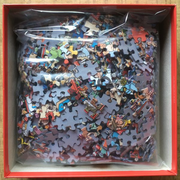 Image of the puzzle 950, Jumbo, Kruidvat Voordeel Pakken, by Jan van Haasteren, Complete, Picture of the bag