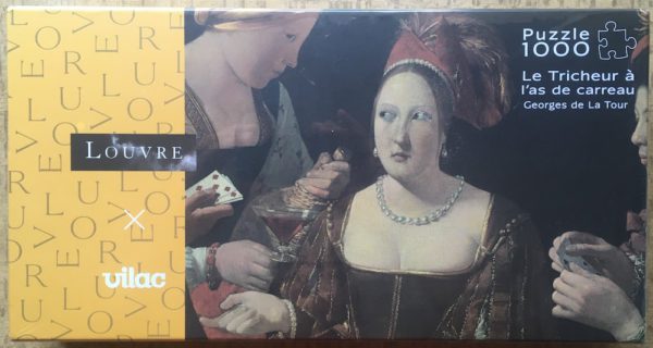 Image of the puzzle 1000, Vilac, Le Tricheur Ă  l'As de Carreau, by Georges de la Tour, Factory Sealed, Picture of the box