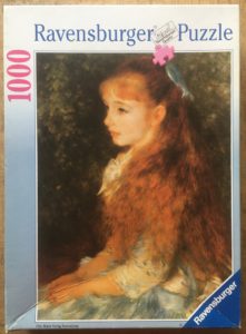 Image of the puzzle 1000, Ravensburger, Portrait of a Girl, by Renoir, Complete, Picture of the box