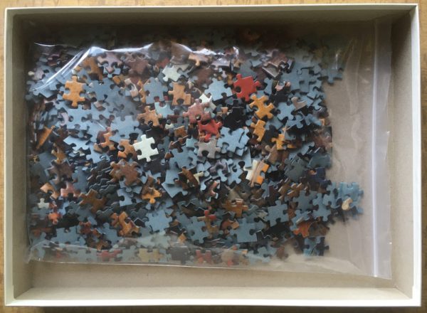 Image of the puzzle 1000, Bookmark Verlag, The Peasant Wedding, by Pieter Bruegel the Elder, Complete, Picture of the bag