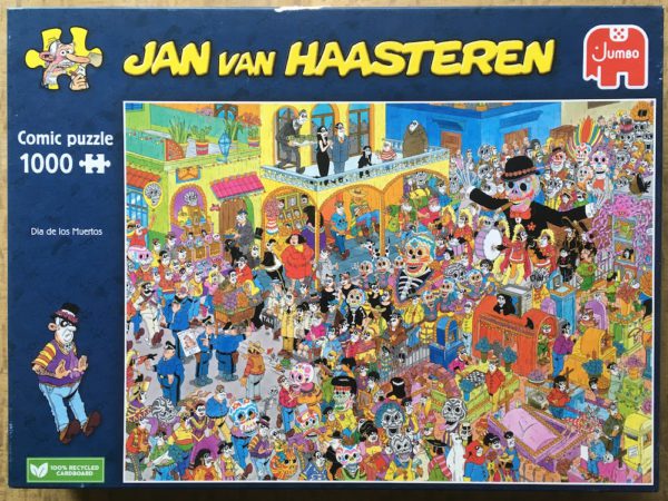Image of the puzzle 1000, Jumbo, DÃa de los Muertos, by Jan van Haasteren, Complete, Picture of the box